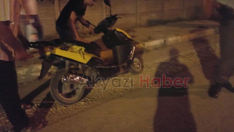 Otomobile Çarpmamak İçin Çukura Giren Motosiklet Devrildi