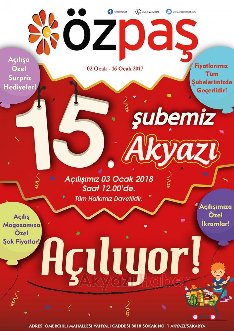 ÖZPAŞ MARKET 15. Şubesini Akyazı’da Açtı