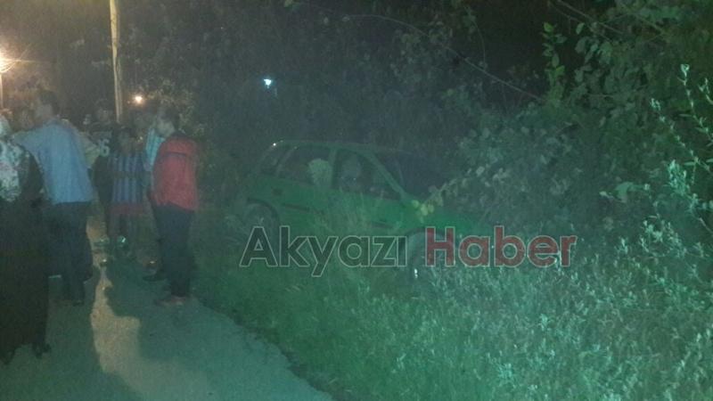 Panik yapan sürücü tarlaya girdi