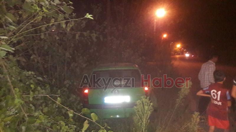 Panik yapan sürücü tarlaya girdi