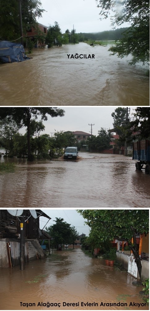 Araba ve Evler Su altında Kaldı 