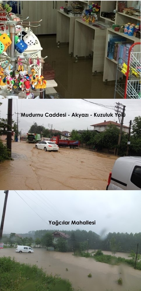 Araba ve Evler Su altında Kaldı 