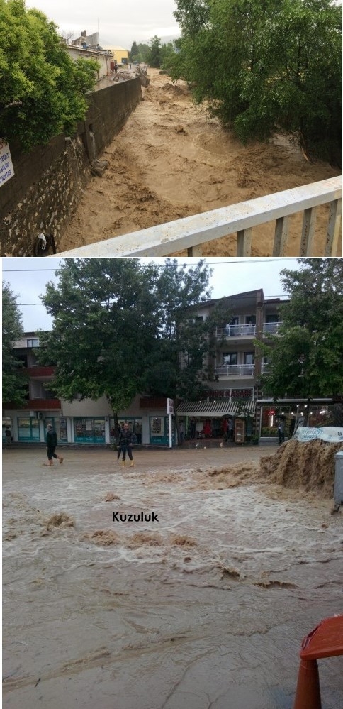 Araba ve Evler Su altında Kaldı 