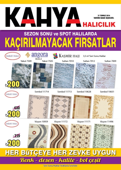 Kahya Halıda Sezon Sonu Fırsatlar