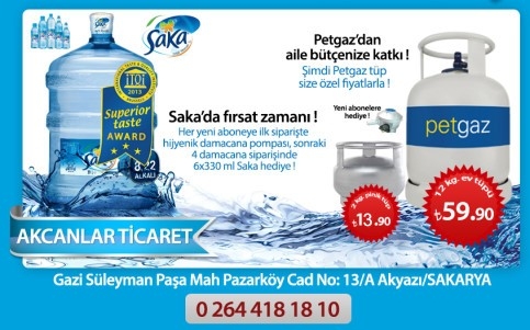 Pet Gaz ve Saka Suda Fırsat Zamanı