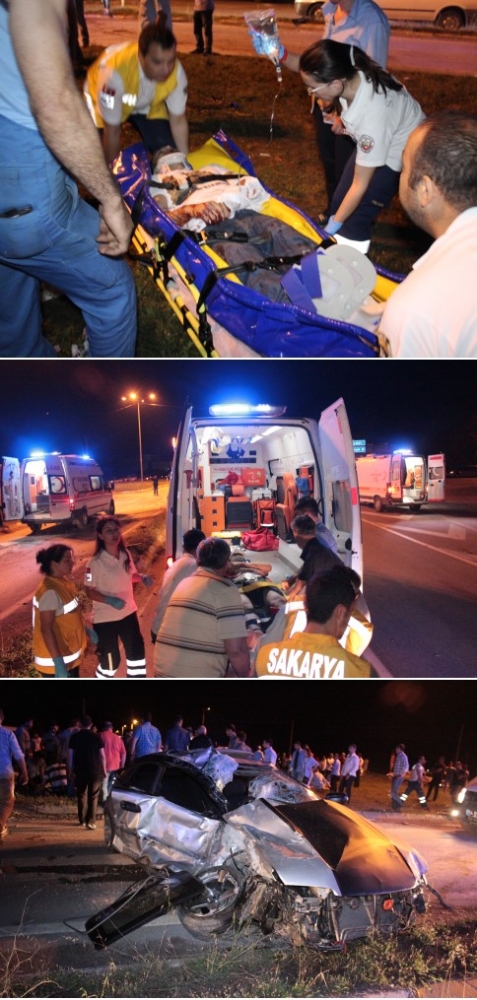 Servis İle Otomobil Çarpıştı 20 Yaralı