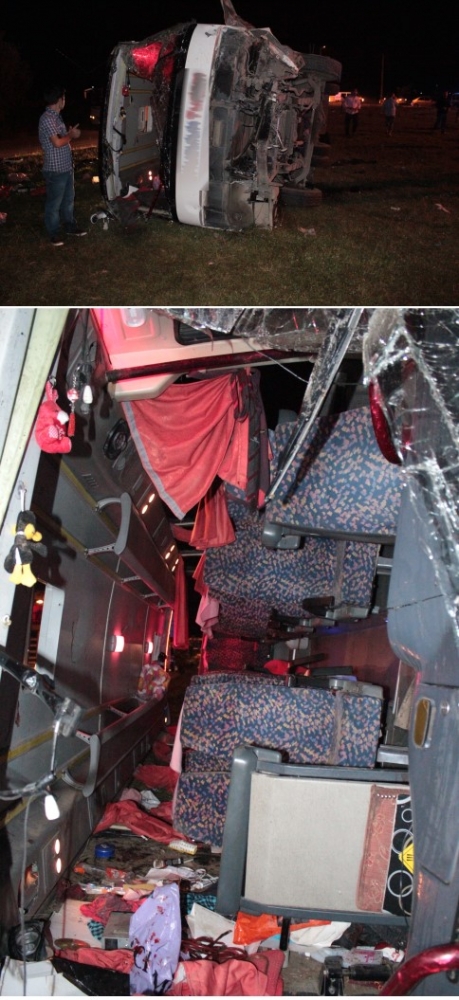 Servis İle Otomobil Çarpıştı 20 Yaralı