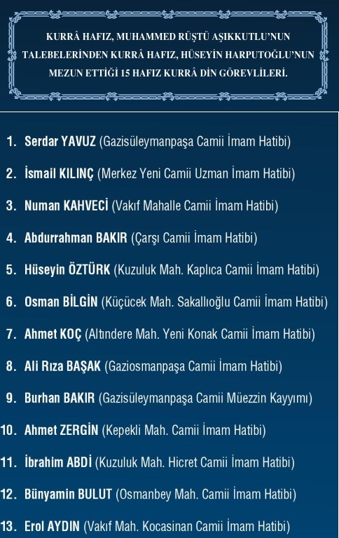 Aşere Takrib İcazet merasimi Pazar Günü