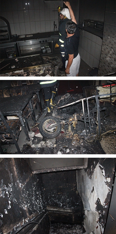 Gözde Pizza'da Gece Vakti Yangın Çıktı