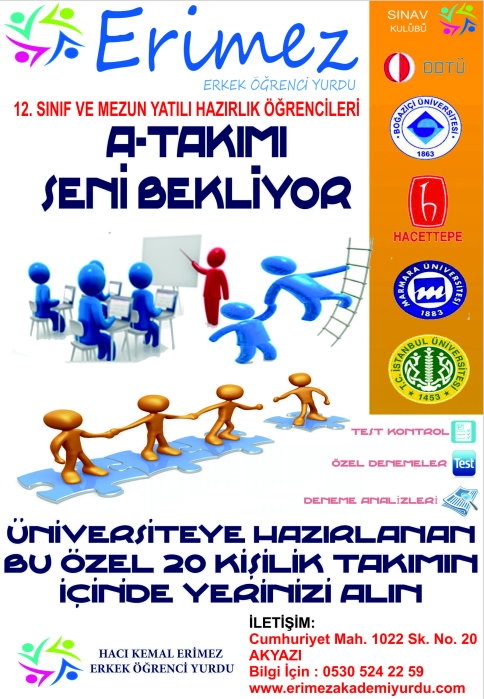  Erimez ’A TAKIM’ Seni Bekliyor