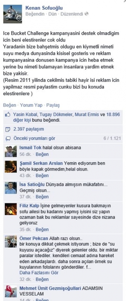 Sofuoğlu'ndan Ice Bucket  Çılgınlığına Kapak