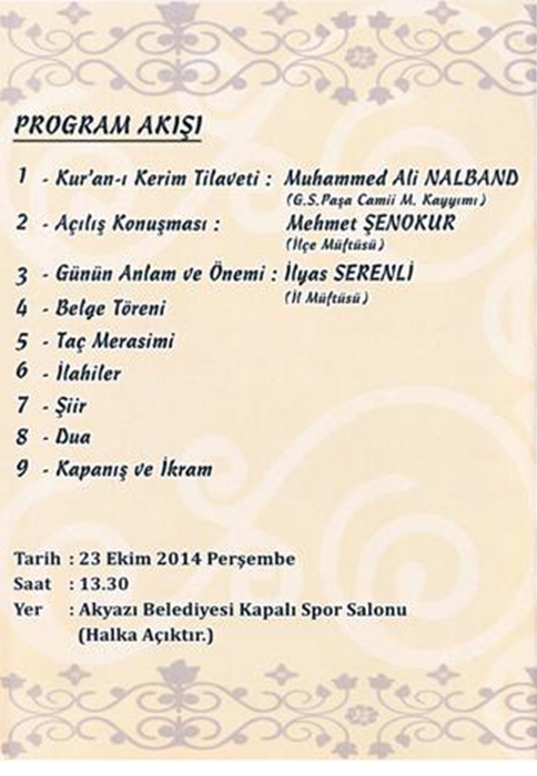 Hafızlık İcazet Merasimine davet