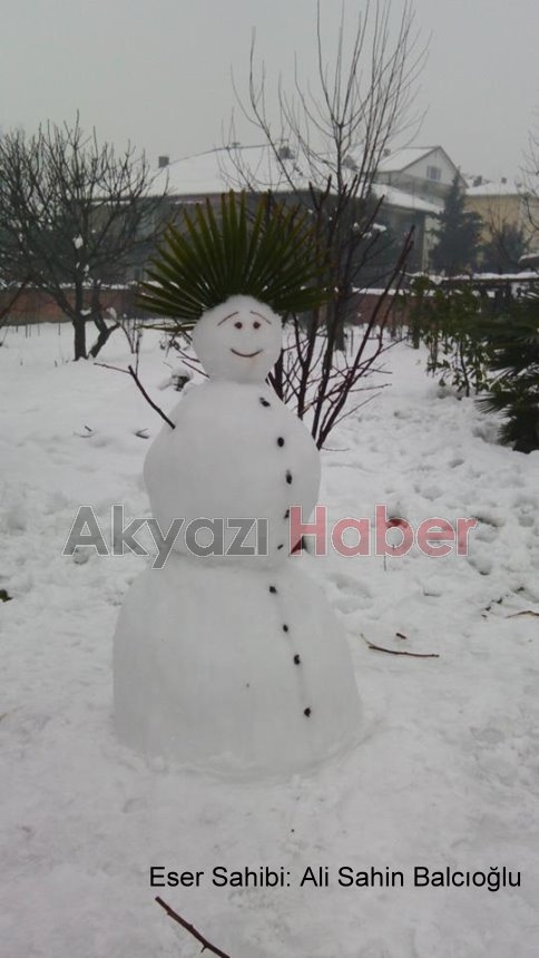 Akyazı'nın ilginç Kardan Adamı ve Camii