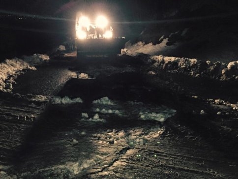 Yeniköy Yolunda Çökme Meydana Geldi