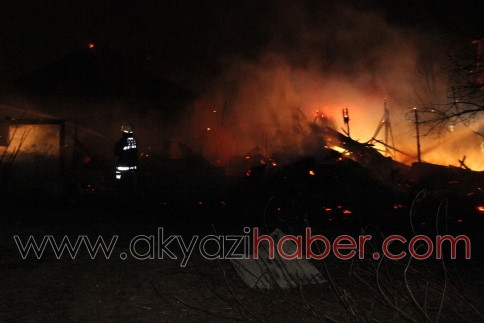 Akminare'de Ahırda Yangın Çıktı Dört Hayvan Telef Oldu