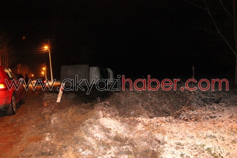 Gizli Buzlanma Sonucu Kayan Araç Takla Attı