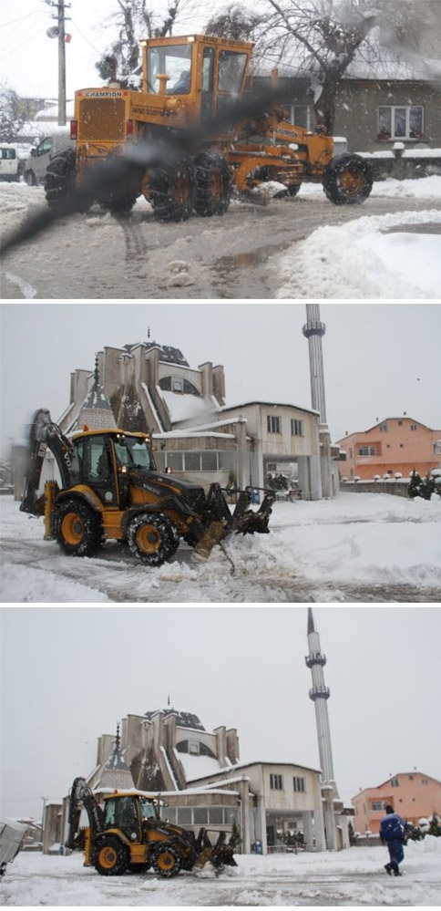 Akyazı'da Kar Mücadelesi Gece Gündüz Devam Ediyor