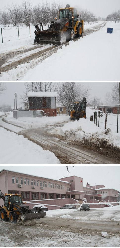 Akyazı'da Kar Mücadelesi Gece Gündüz Devam Ediyor
