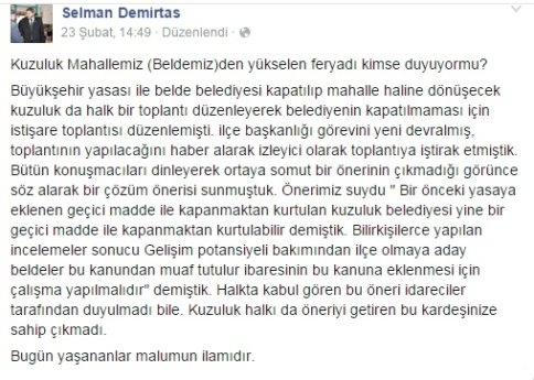 SP’li Demirtaş’ın “Kuzuluk” Feryadı!