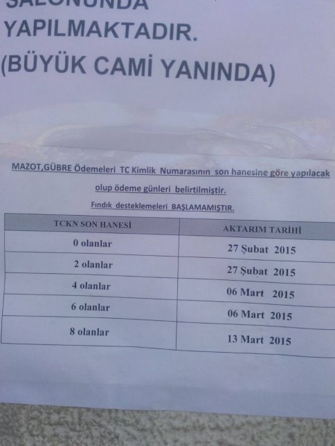 Sakarya’nın Akyazı ilçesinde mazot,gübre ve toprak analizi desteği ödemeleri başladı.