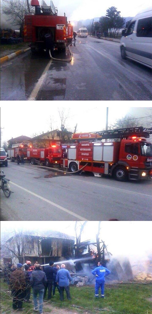 Akyazı Karaçalılık'ta Çıkan Yangın Ahır ve Samanlığı Kullanılmaz Hale Getirdi