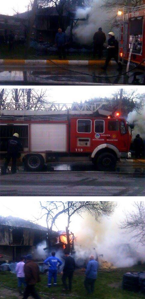 Akyazı Karaçalılık'ta Çıkan Yangın Ahır ve Samanlığı Kullanılmaz Hale Getirdi