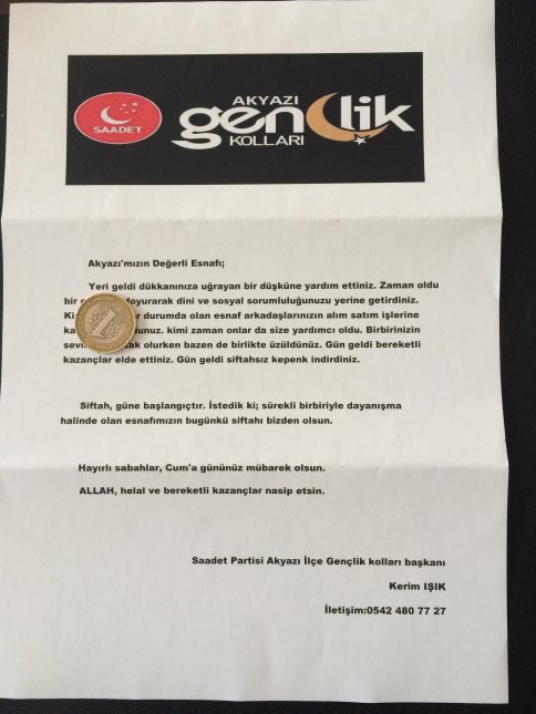 Ahilik Şuurunu Hatırlatmak İçin Esnafa Zarf İçinde Para Dağıttılar
