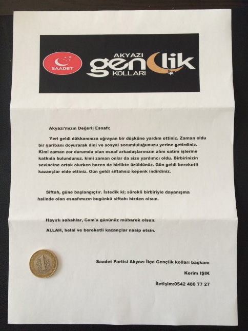 Ahilik Şuurunu Hatırlatmak İçin Esnafa Zarf İçinde Para Dağıttılar