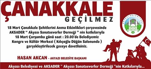 Akyazı Belediyesinden Çanakkale Özel Programına Davet