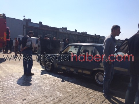 Hareket halindeki otomobil alev Aldı