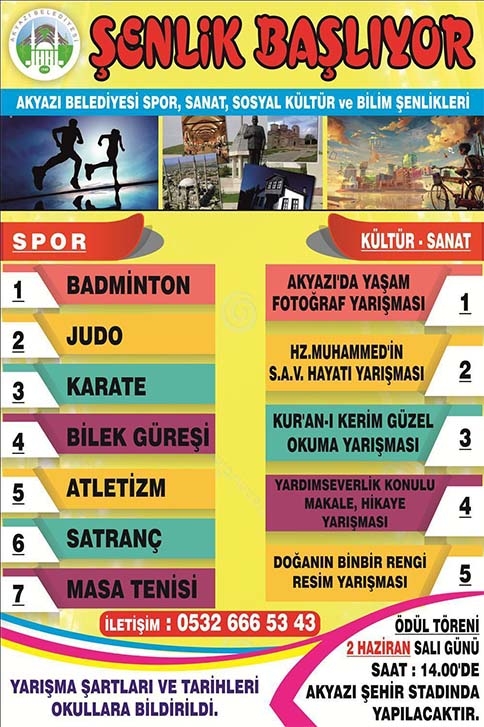 Akyazı Belediyesi Spor, Sanat, Sosyal, Kültür Ve Bilim Şenlikleri Devam Ediyor