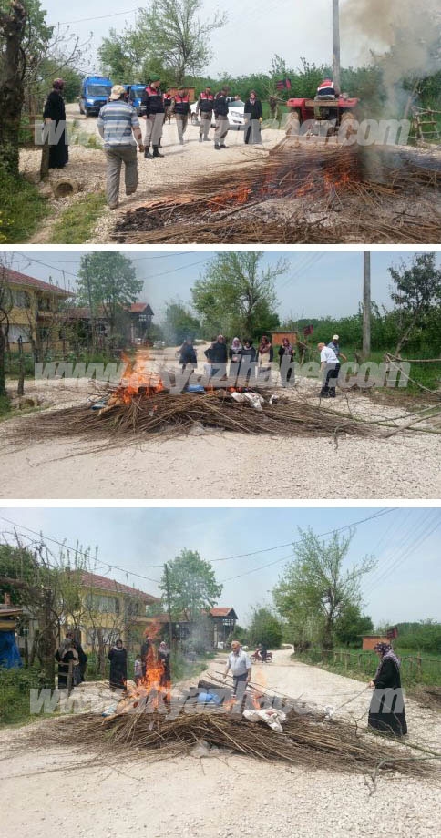 Yollarının Asfaltlanması İçin Yolu Ateşe Verdiler