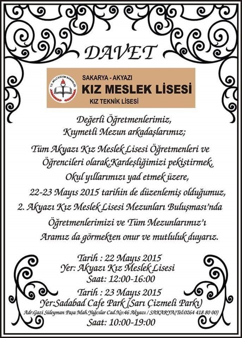 Kız Meslek Lisesi Mezunları Bir Araya Geliyor