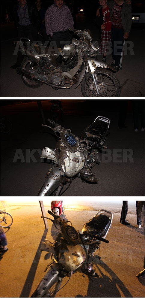 Virajı Alamayan Motosiklet Yoldan Çıktı