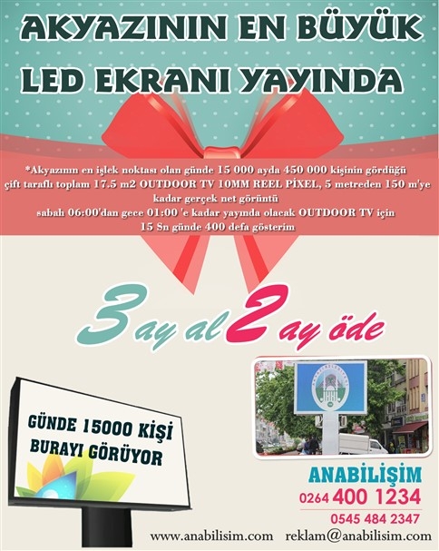 ÇARŞI İÇERİSİNE DEV EKRAN