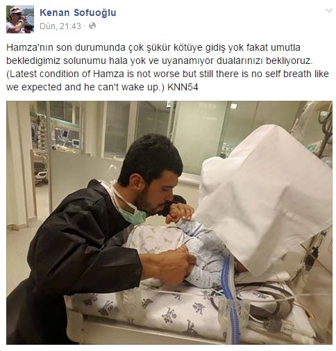 Sofuoğlu, yoğun bakımdaki bebeği için dua istedi