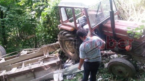 Kayabaşı'nda Traktör Devrildi