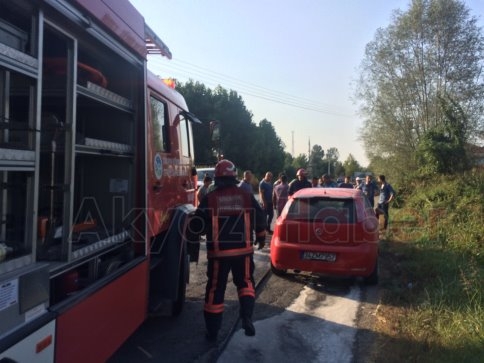 Seyir Halindeki Araç Alev Aldı