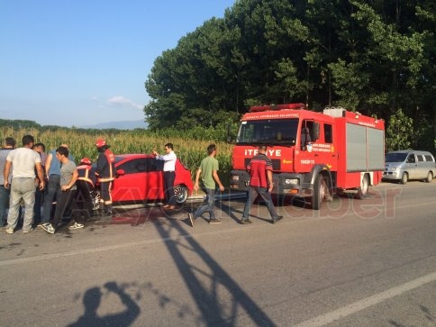 Seyir Halindeki Araç Alev Aldı