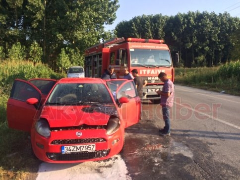 Seyir Halindeki Araç Alev Aldı