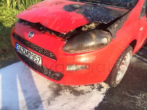 Seyir Halindeki Araç Alev Aldı