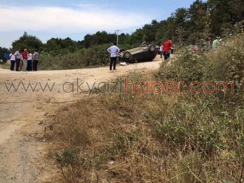 Lastiği Patlayan Araç Takla Attı
