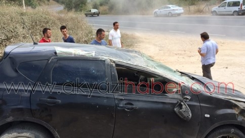 Lastiği Patlayan Araç Takla Attı