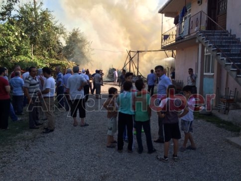 Düzyazı Köyü’nde Samanlık Yangını