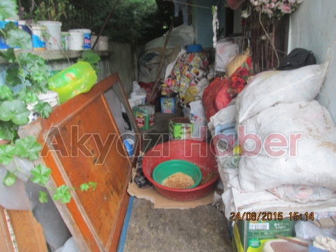 Evden Kepçeyle Çöp Çıkartıldı