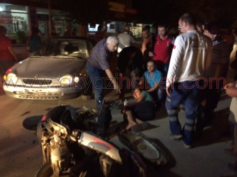 Otomobil Motosiklete Çarptı: 1 Yaralı