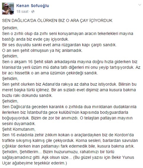 Sofuoğlu'ndan Duygulandıran Mesaj
