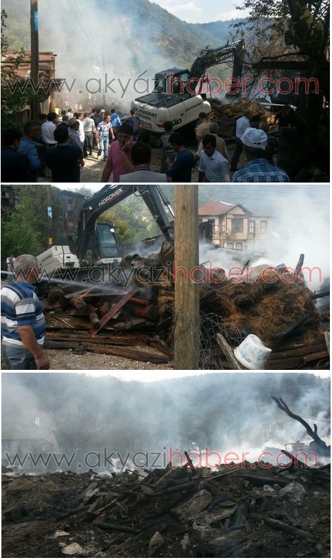Taşkesti Ilıca Köyü'nde 5 ahşap ev alev alev yandı