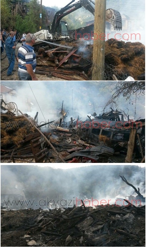 Taşkesti Ilıca Köyü'nde 5 ahşap ev alev alev yandı