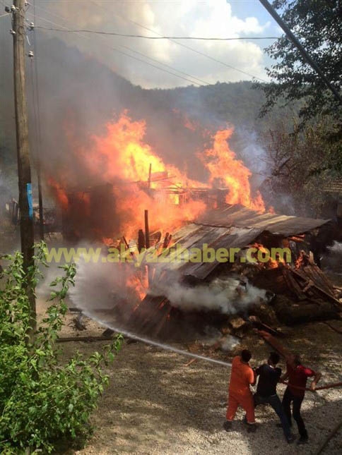 Taşkesti Ilıca Köyü'nde 5 ahşap ev alev alev yandı